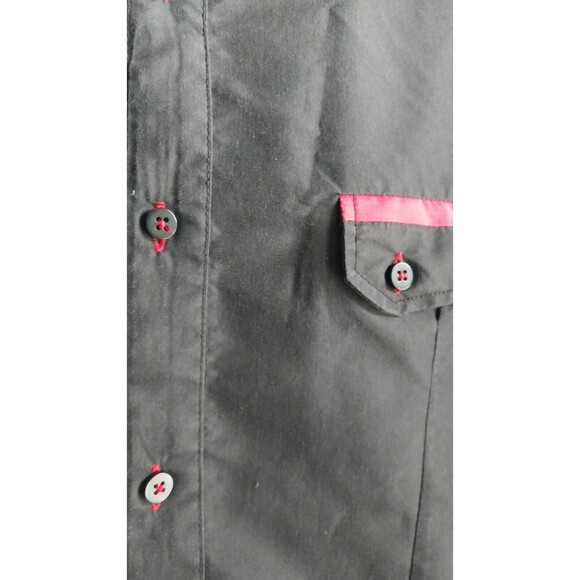 TRUE ROCK Men’s Shirt Size XL Black/Red Short Sleeve 2 Pocket  Detail - Picture 4 of 8